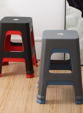 超厚塑料子厚家用熟胶椅子成人客特凳厅餐桌高凳耐YIB用方板凳凳