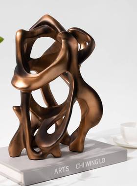 奢异型房树根雕塑件家居饰品摆样板建筑艺术摆轻A114设书房书柜书