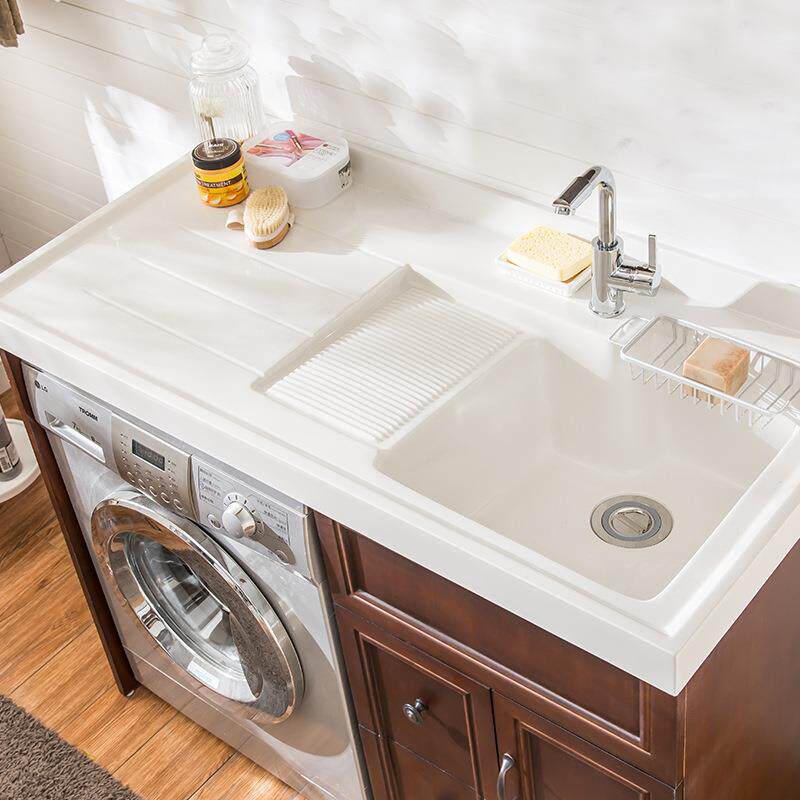 美LNS标式实木阳洗衣厂柜橡木落地阳光伴侣台家洗衣机台面非切角