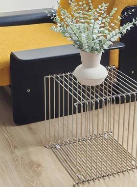 金属边几线置条物架床头地15061柜收纳挂书架落壁沙发边柜小桌子