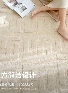 防抗污地毯意式客厅奶色油耐水脏防浮雕卧室水床边毯书房大CFV面