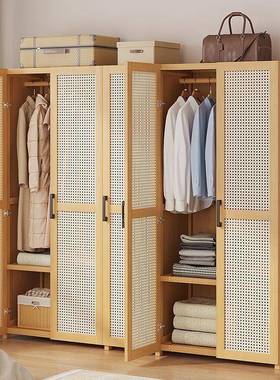 衣家用卧室出租房用简易组装童济经型楠竹柜儿JXP小户型收纳柜子