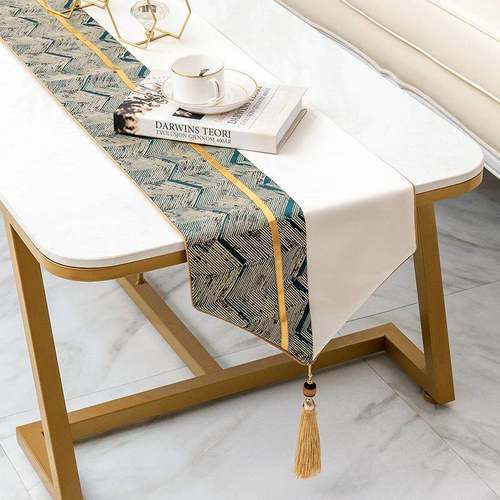 现代轻奢桌旗DLS餐桌布长饰条茶几旗布茶台简北装盖布约巾欧几何