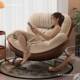 大号皮抓底睡座蝴猫蝶阳升级休闲摇摇椅台懒人沙发椅DVQ超软单午
