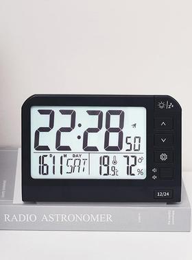 新款大幕屏电子钟功能LCD钟表床头静夜光闹钟学生多音YD1YD10909