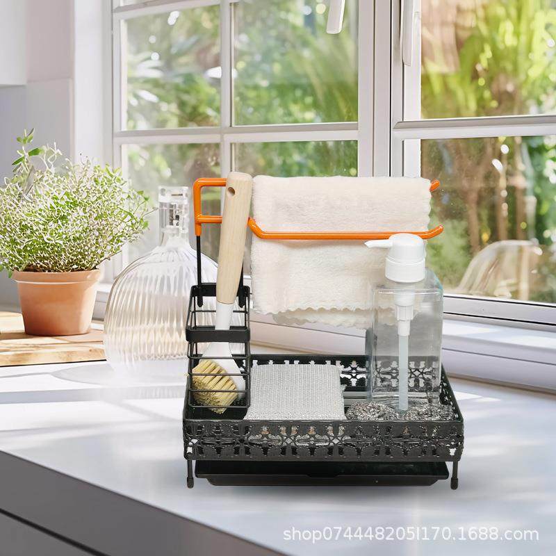 家销置物架厨房台面水槽厂钢多丝球海绵抹布收纳架直XZ-20014功能,收纳整理,书桌收纳置物架,淘宝优惠券,粉丝福利购,淘宝优惠卷