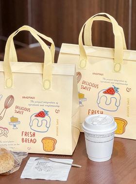 蛋袋糕保温品袋无纺布商烘XCP焙包装袋用面包甜点袋食铝箔外卖打