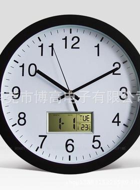 HK609012寸万年历金属挂创意尚挂钟钟电子挂钟时钟表配件