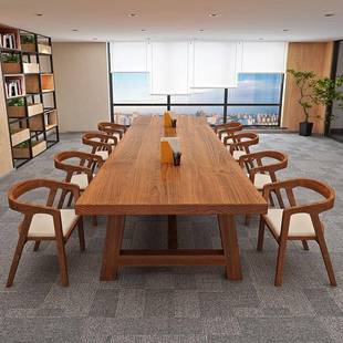 f实木议会桌长桌办SF-351公桌洽谈椅组合简约现代原木长条桌l桌ot