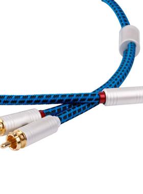 音频线线珍珠银23.5转双莲花音频线一分二音频3.KLSR5-CA音响线