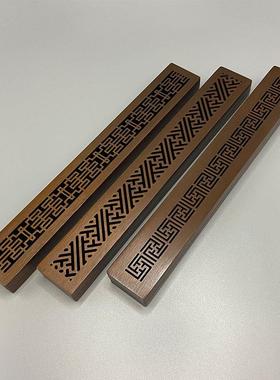 铜件回纹线长香盒紫铜书长香盒法镇纸摆镇尺香道客厅黄送书房长辈