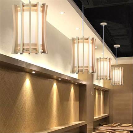 卧日式吊灯榻53榻灯米灯新中编式禅意茶室餐厅灯阳台床头室竹灯