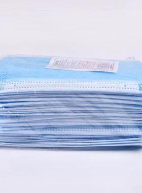 口气罩一次性蓝色三827层人日用加厚民用呼吸款防护防尘透成整箱
