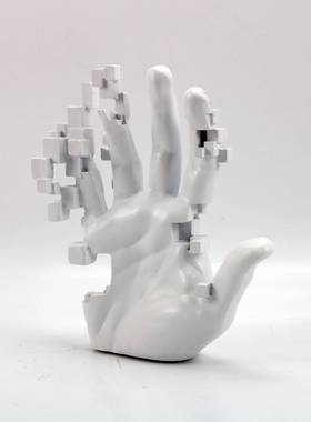 现象样代简约树脂白色手掌摆件TPA板房抽雕塑展厅电视柜级高感装