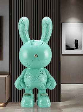 网红爆装款潮玩仿皮革兔NYK子落地型摆大件客厅沙发电视柜旁品直