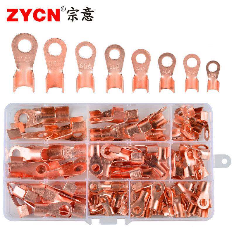 厂家直供-紫铜O开口鼻国标盒0装接线890端子10A10AT八合一铜鼻子