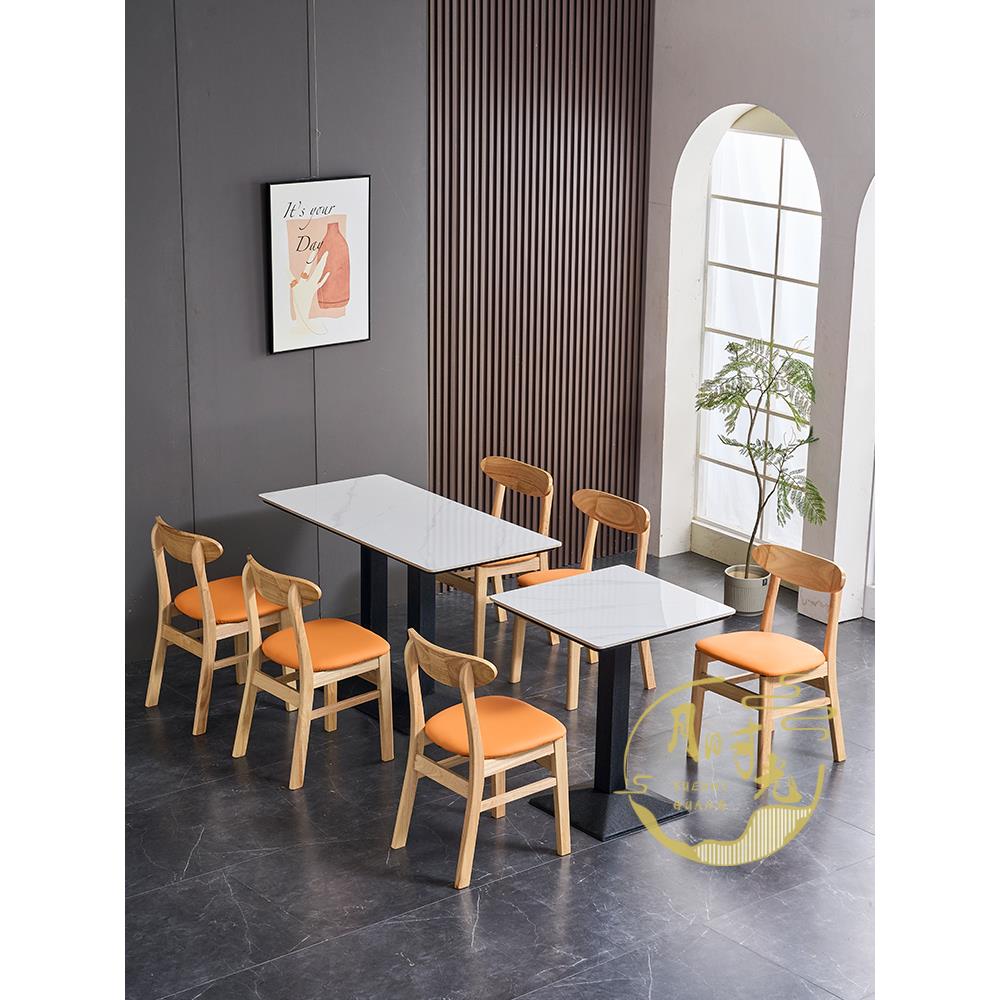 烧岩品板商用桌椅合面组馆小吃饭店食堂奶茶甜XDK饭店麻辣烫烤餐