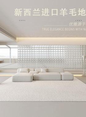 新兰进YDT21093口纯羊绒毛地毯客厅纯色羊素色整铺白色卧5室轻奢2