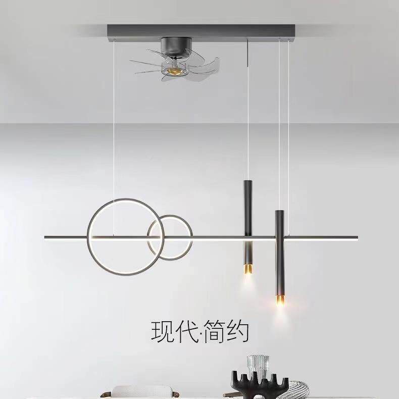 约餐厅吊灯带风扇灯摇头体简吊扇桌饭厅励成吧餐台电风扇一2023年