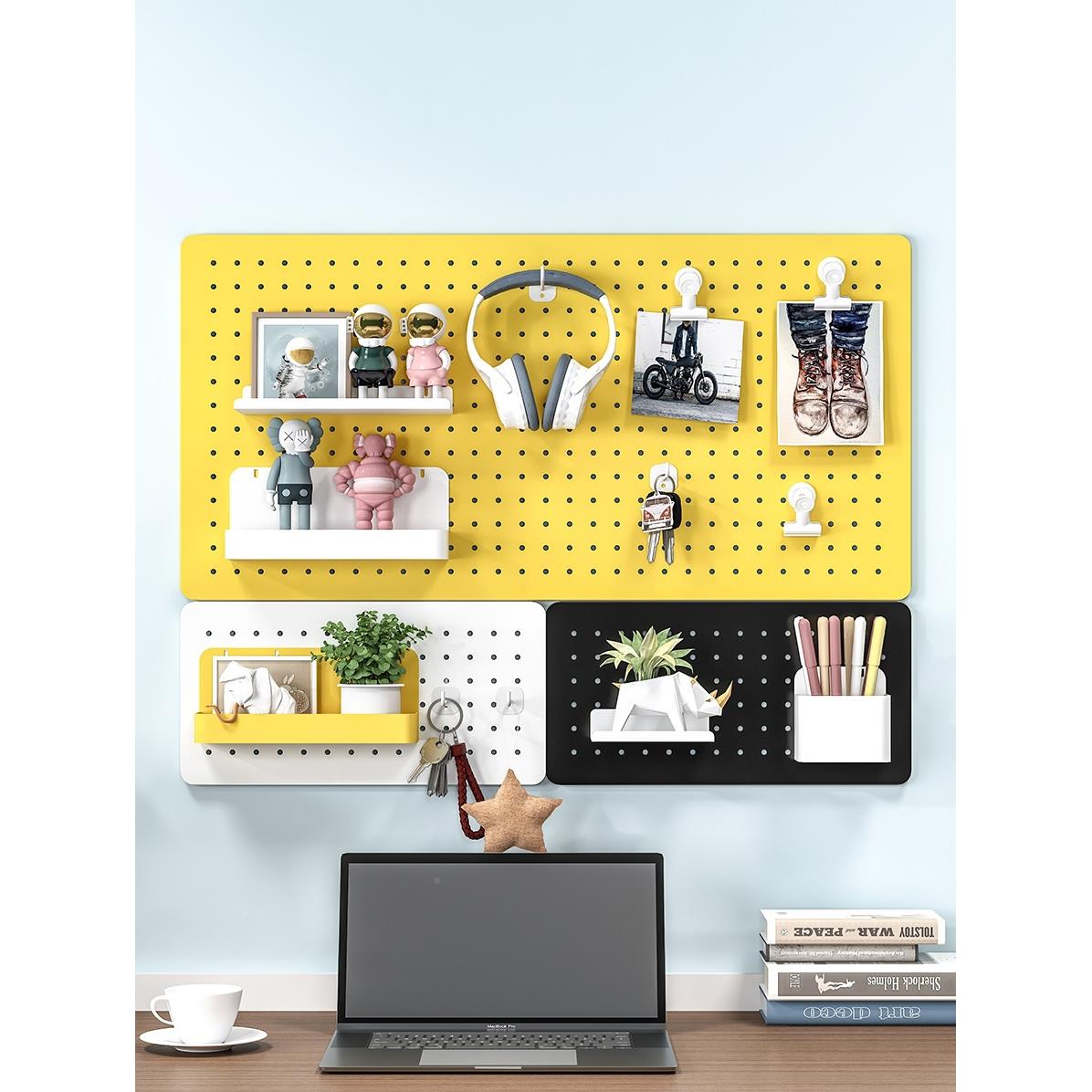 打金属洞洞板墙壁隔板置物DDB001墙架免孔挂板玄关入户收纳墙面展