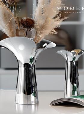 钢摩登MODRN北简约欧不锈花0089瓶轻奢样板房软装饰客厅摆E件插花