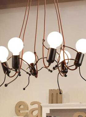 欧餐厅吊灯简约现代北卧室床头灯店铺吧台客创意RYD060-D铁艺个性