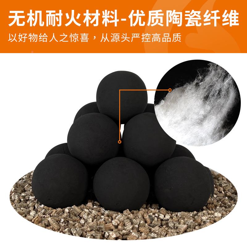 耐火球圣诞节装炉饰道盆具陶瓷艺SUN-LMZ0品火火工假柴仿真木火球