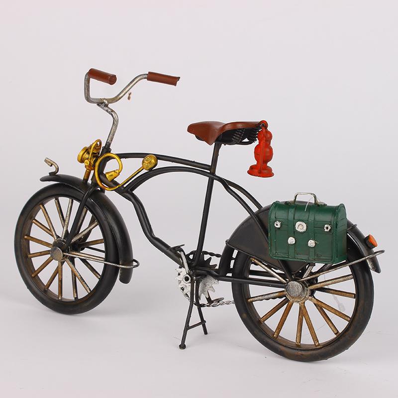 复古工铁皮自行车模型橱窗样影板房摆件摄汽道车手小XRB货车具