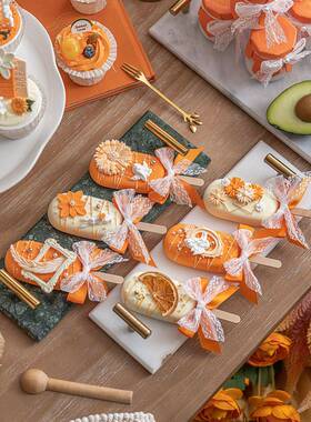 仿真奶油蛋糕模橙色森D81-D86系婚礼假甜品台布橱窗装饰型景置场