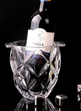 透明晶尚玻璃冰桶高颜MS3121值时水香槟桶酒吧ktv冰块桶用冰家镇