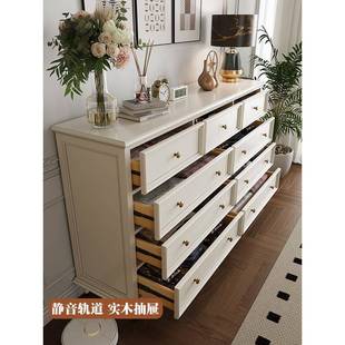 m美式实木尾九斗柜卧客室厅主卧床y储物九格柜子法式房间七斗F765