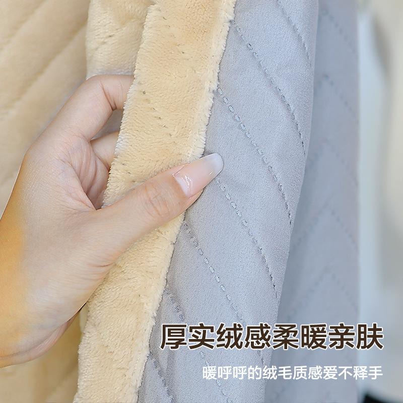 秋季法绒家用挡风夹棉遮光免打孔兰套装静音保温防法兰绒加寒隔断