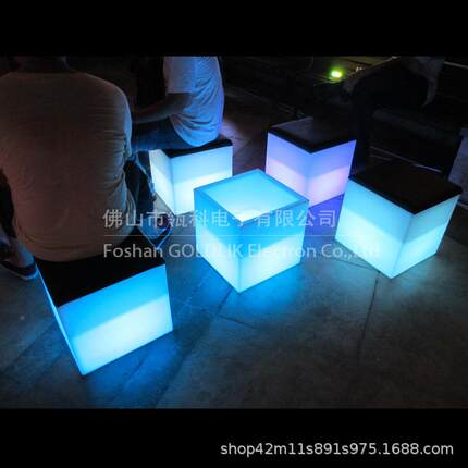 音乐控OXY制LED发光方块吧RG桌B七彩正方体子子酒方凳椅装饰品