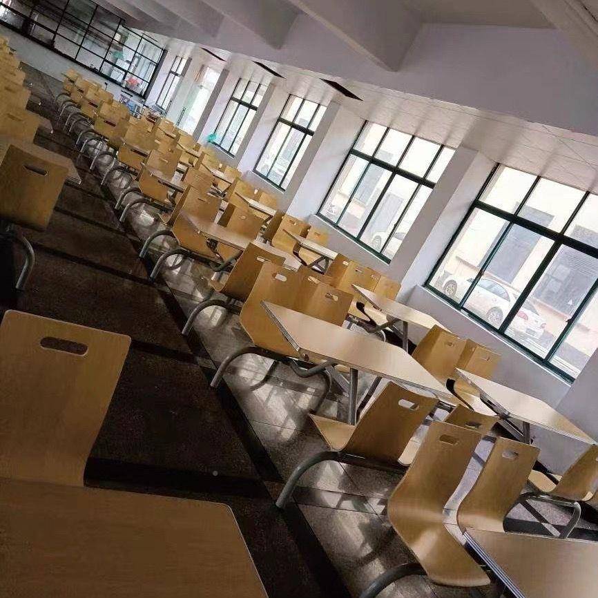人学校学生堂餐桌椅组合46人食8人位连165桌体不锈钢折叠餐桌快餐