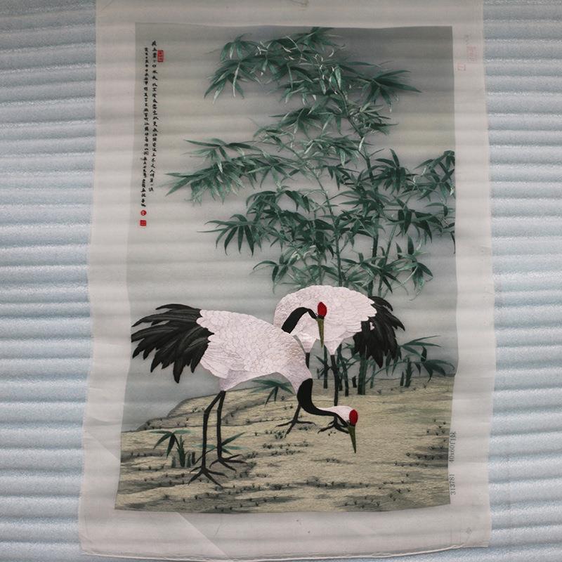 送礼妹手工苏绣未装白裱绣30片画山水风景装饰手工苏绣绣片