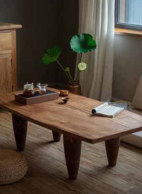 日式复古风约茶几角UIK几厅家用实室木小桌客子简卧坐地式茶桌小