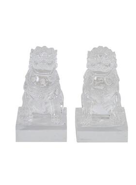 新中式透明树A0309脂房狮桌子摆件样板间书房茶桌面室茶软装饰品