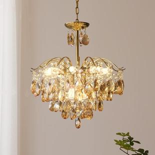 室美式 复古餐厅灯卧衣帽间267吊漫灯约轻奢 浪水晶客厅简吊灯法式