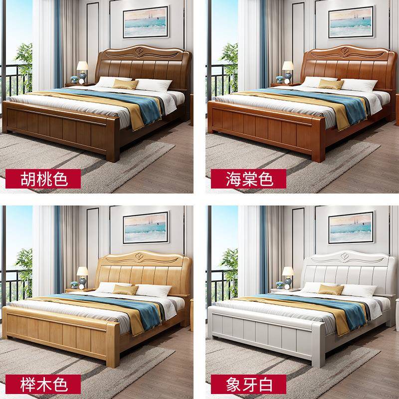1.51.GVE/米单双床实木酒店出租房人卧8室高箱储物结婚床实木床