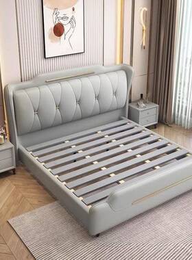 卧约室轻奢DYV床1.8米双人床皮现代简意式主1.5卧米小户型