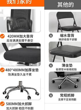 办公椅子久坐职员椅员工会椅议轮万VGH向护腰电脑家椅用学习转椅