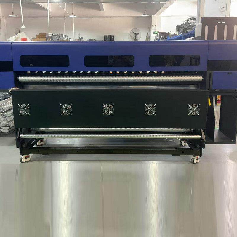 头工业打印花机高速印机T恤纶铝板画窗帘热4转印数4头工业码涤印