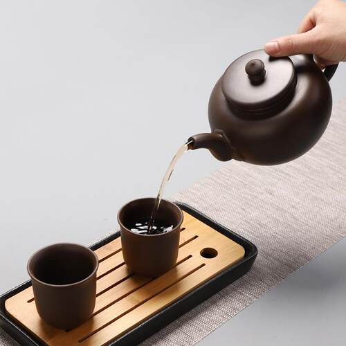 宜兴紫砂茶大具量容带滤内胆紫泥功茶夫泡茶器碗长F76J687S嘴壶号