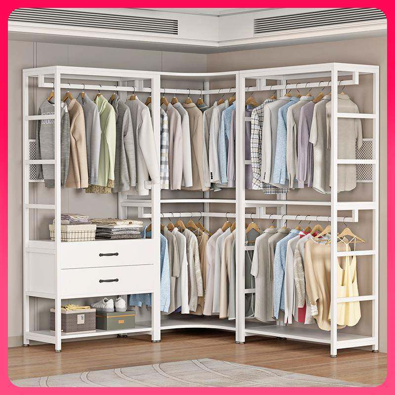 G3开放式衣柜落地卧Y室衣帽架家用架金属置物架N转角挂衣DPL步入