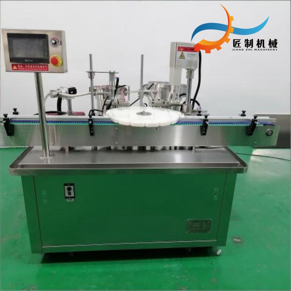 固牙粘黏剂灌装设备 水门汀液体灌装旋盖机 全自动加塞上盖机