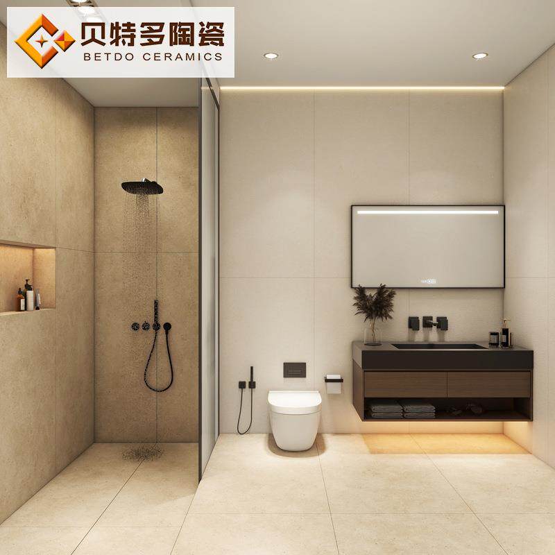 莱姆石米色系0仿砖厅餐厅防古滑耐磨瓷砖客75x15IKE00别墅酒店地