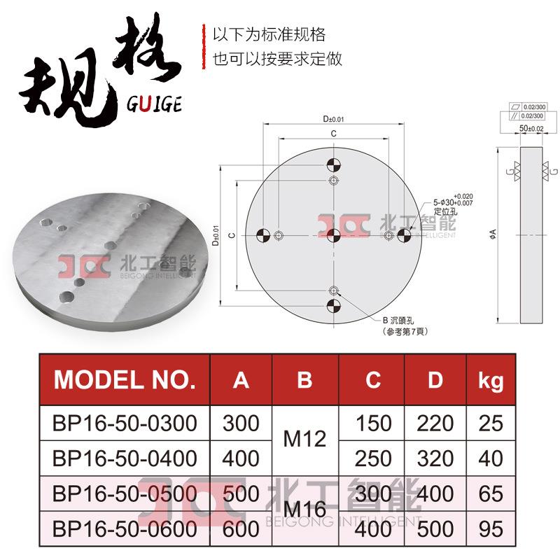 光面圆基板BPATH16MC基形板基座治具CNC平作台标准化旋转工台
