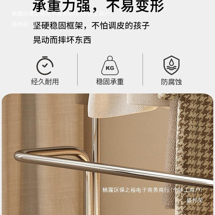 厂架直IQY销中古衣帽落地卧家用简家易实木可移室动次净风客厅挂