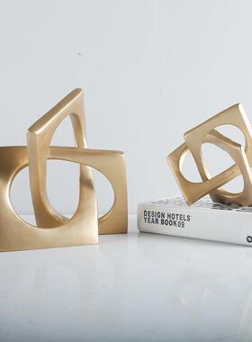 简现代轻奢几极何环形摆样间酒店书房客厅玄GD-A1167关板桌面装饰