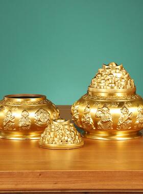 摆黄五路财神14聚宝盆家居业开礼品铜铜聚宝盆件